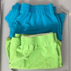 2 Danskin Elastic Waist Shorts - Blue and Green